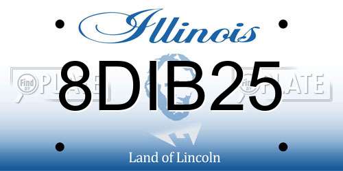 8DIB25 Illinois License Plate