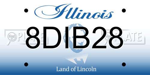8DIB28 Illinois License Plate