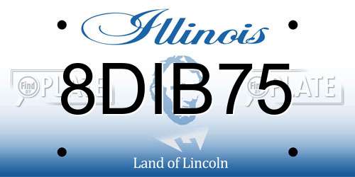 8DIB75 Illinois License Plate