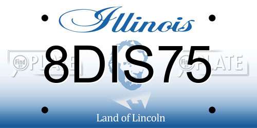 8DIS75 Illinois License Plate