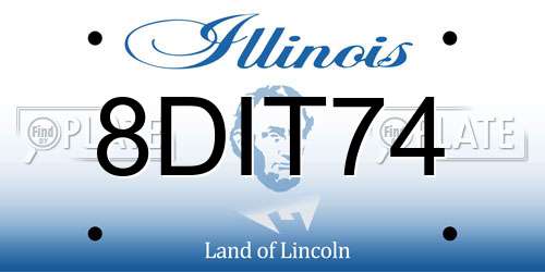 8DIT74 Illinois License Plate