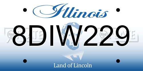 8DIW229 Illinois License Plate