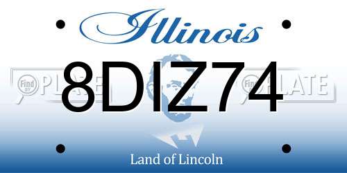 8DIZ74 Illinois License Plate