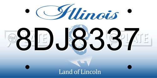8DJ8337 Illinois License Plate