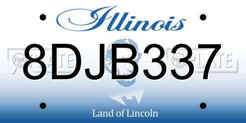 8DJB337 Illinois License Plate