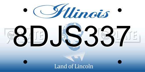 8DJS337 Illinois License Plate