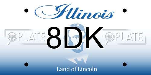 8DK Illinois License Plate