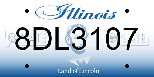 8DL3107 Illinois License Plate