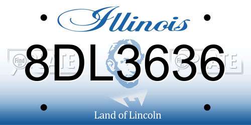 8DL3636 Illinois License Plate