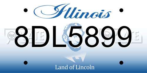 8DL5899 Illinois License Plate