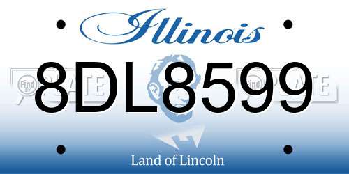 8DL8599 Illinois License Plate