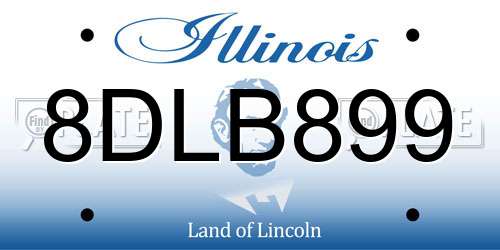 8DLB899 Illinois License Plate