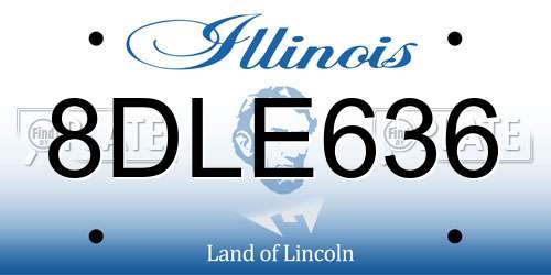 8DLE636 Illinois License Plate