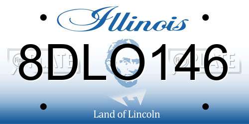 8DLO146 Illinois License Plate