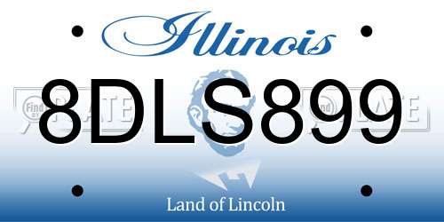 8DLS899 Illinois License Plate
