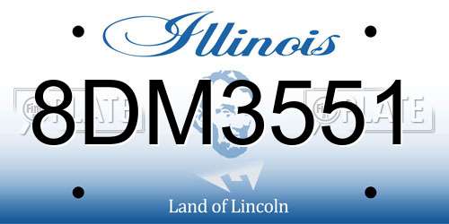 8DM3551 Illinois License Plate