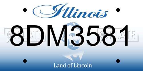 8DM3581 Illinois License Plate