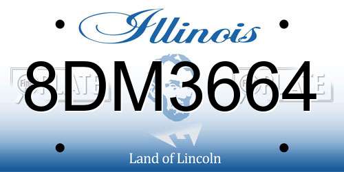 8DM3664 Illinois License Plate