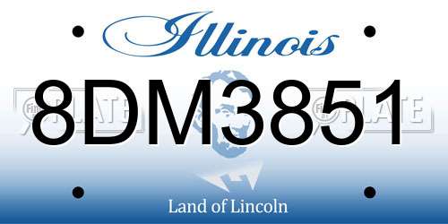 8DM3851 Illinois License Plate