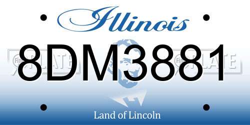 8DM3881 Illinois License Plate