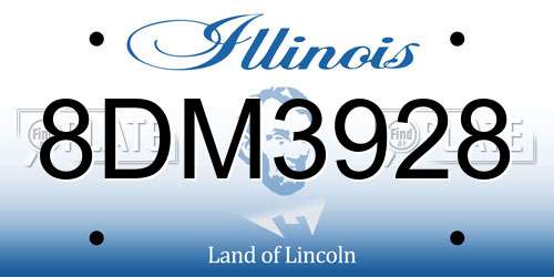 8DM3928 Illinois License Plate