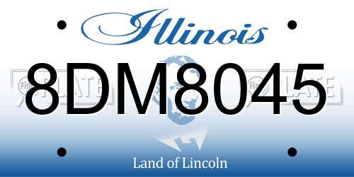 8DM8045 Illinois License Plate