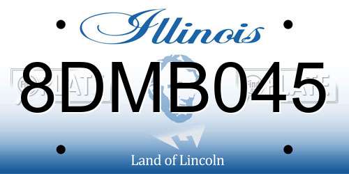 8DMB045 Illinois License Plate