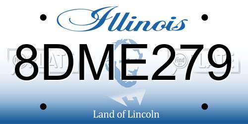 8DME279 Illinois License Plate