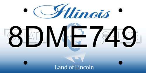 8DME749 Illinois License Plate