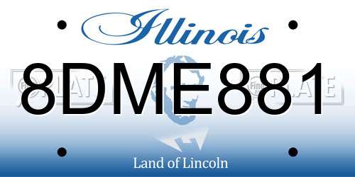 8DME881 Illinois License Plate