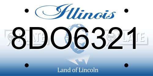 8DO6321 Illinois License Plate