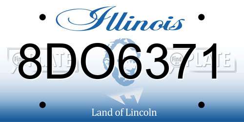 8DO6371 Illinois License Plate