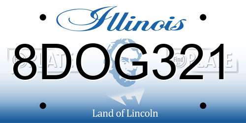 8DOG321 Illinois License Plate