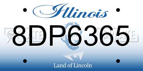 8DP6365 Illinois License Plate
