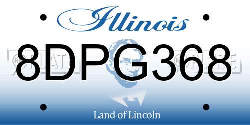 8DPG368 Illinois License Plate