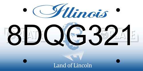 8DQG321 Illinois License Plate