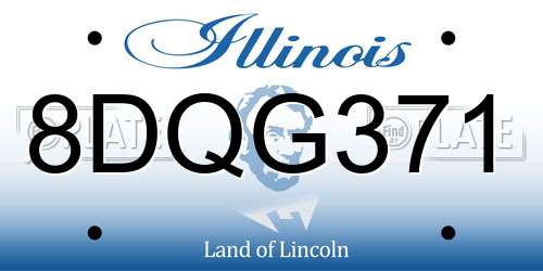8DQG371 Illinois License Plate