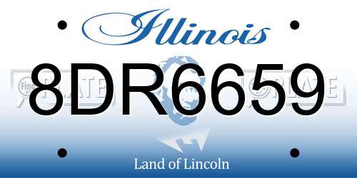 8DR6659 Illinois License Plate