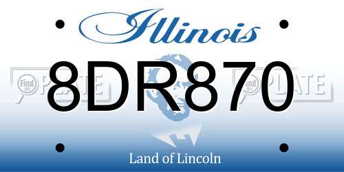 8DR870 Illinois License Plate