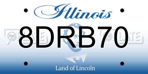8DRB70 Illinois License Plate