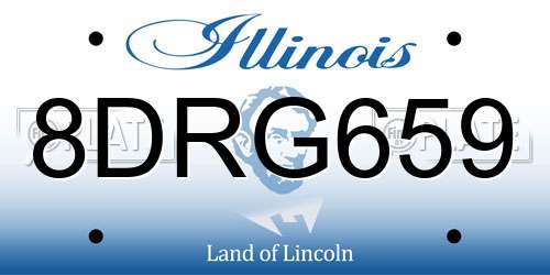8DRG659 Illinois License Plate