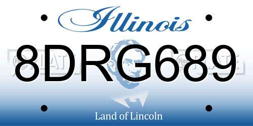 8DRG689 Illinois License Plate