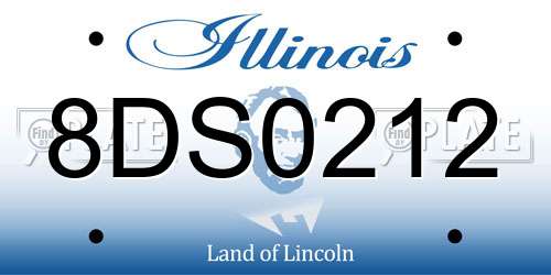 8DS0212 Illinois License Plate