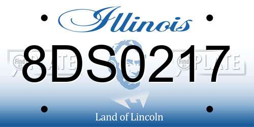 8DS0217 Illinois License Plate