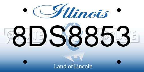 8DS8853 Illinois License Plate