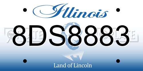 8DS8883 Illinois License Plate