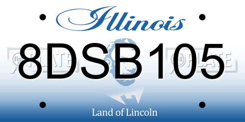 8DSB105 Illinois License Plate