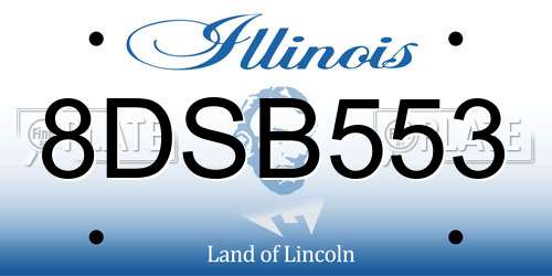 8DSB553 Illinois License Plate