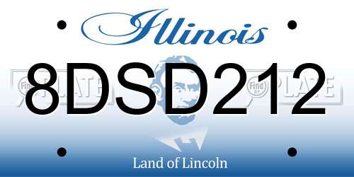 8DSD212 Illinois License Plate