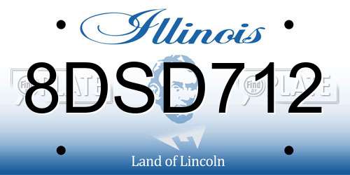 8DSD712 Illinois License Plate
